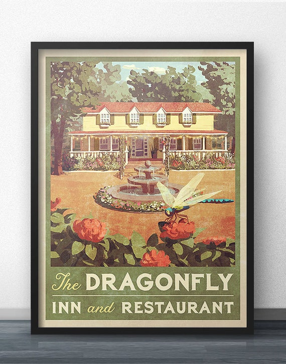 Dragonfly Inn Vintage Poster Inspired by Gilmore Girls