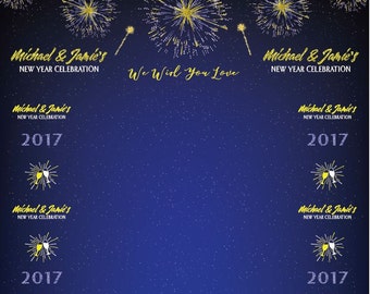 Step and Repeat Light Up the Night New Year Eve Backdrop Banner | Customizable Colors and Copy for Any Occasion | Free Snapchat Geofilter