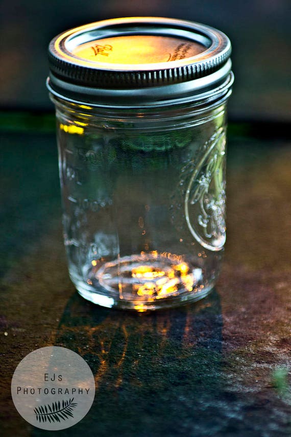 Lightning Bugs in a Mason Jar Nature Photography Fine Art