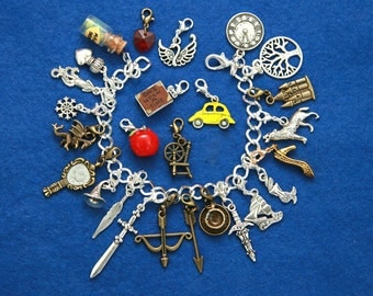 Once Upon a Time 26 charms inspired bracelet custom charm fairy-tale book prince princess magic love