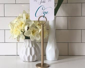 Champagne Gold Table Number Holder - Gold Menu Holder - Gold Table Number Stands - Champagne Gold Wedding - Gold Wedding