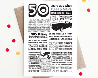 Personalized 50th Anniversary Card, 1967 Events