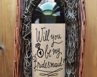 Bridesmaid Wine Label - Will you be my Bridesmaid Wine Label - Kraft