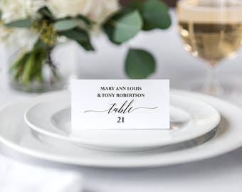 Wedding Place Cards Template, Wedding Place Cards Printable, Escort Cards, Rustic Wedding Place Cards, Wedding Table Decor, Folded, KKD_102