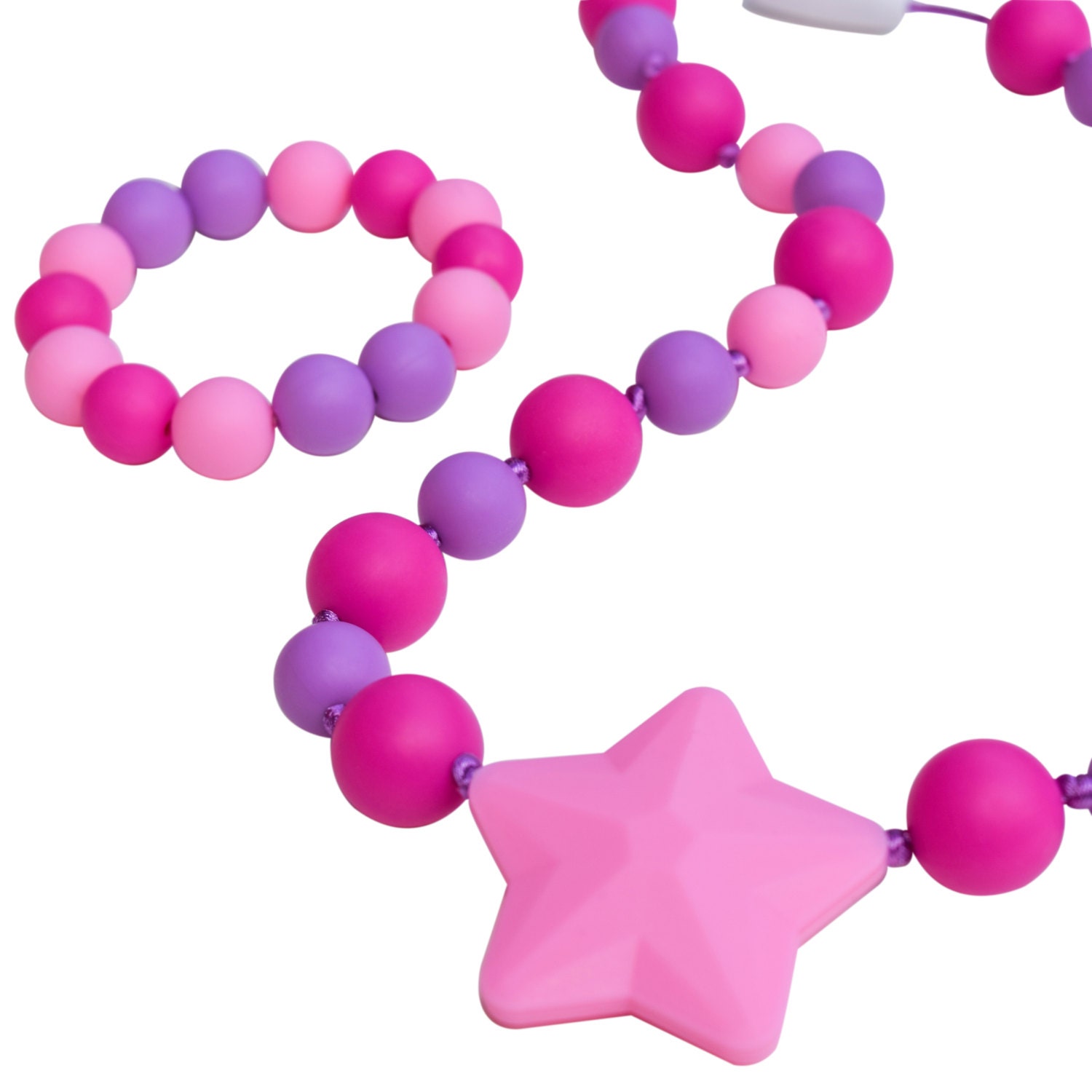 Starlight Chewelry Sensory Necklace Fuchsia/Pink/Purple