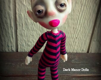 Gothic Art Doll, OOAK Handmade Dark Manor Doll: Emily