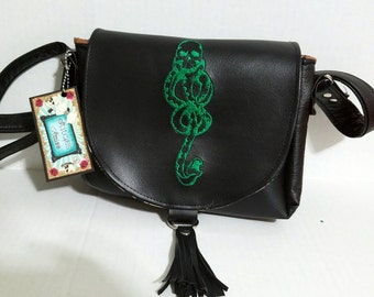 Harry potter inspired dark mark purse, small crossbody purse, hp bag, hp crossbody, skytherin purse, dark mark voldemort bag made to order