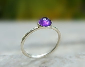 Amethyst Ring Ring Amethyst Purple Amethyst Ring Amethyst Gemstone Ring Lavender Amethyst Ring Amethyst Stacking Ring February Birthstone