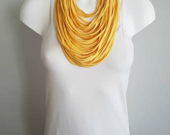 t shirt necklace, fabric necklace, cotton fabric necklace, t shirt scarf, infinity necklace