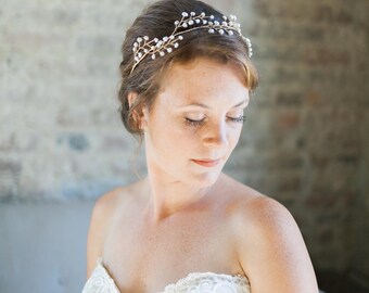 Wedding Headpiece, Bridal Headpiece, Bridal Hair Vine, Wedding Hair Vine, Wedding Headband, Bridal Headband, Bridal Halo- Style 305- Athena