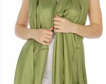 Olive green pashmina scarf - green wedding scarves - olive green bridesmaid gift - green bridal shower favors - light green wedding