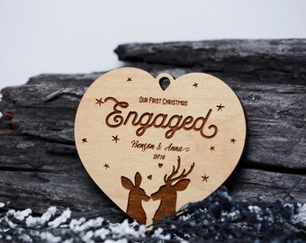 Our First Christmas Ornament Engaged, Just Engaged Ornaments Personalized Wedding Ornament, Wedding Christmas Ornaments Engagement Gift:512B