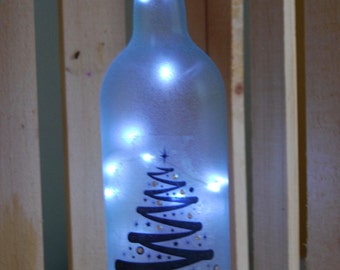 Christmas Lighted Wine Bottle