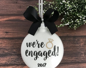 Engagement Ornament, Engaged Ornament, Personalized Engagement Gift, Engagement Christmas Ornament, Wedding Ornament, Just Engaged Gift