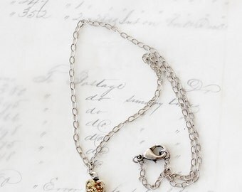Delicate Heart Jewelry - Faux Druzy Necklace - Tiny Heart Necklace - Faux Druzy - Romantic Necklace for Her - Best Friend Necklace
