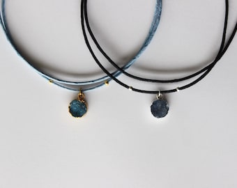 Double Lace Choker with Crystal