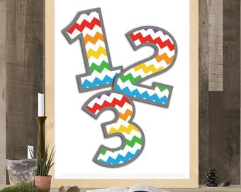 Chevron numbers SVG for Cricut Cameo, cheveron zigzag pattern dxf, table zig zag silhouette, instant png, 1st 2nd 3rd 4th 5th Birthday