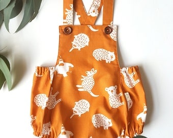 Baby Girl Romper, Baby Boy Romper, Koala Baby, Australian Animals, Australia Baby Gift, Kangaroo Fabric, Wombat, Echidna, Australia Souvenir