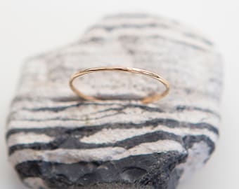 Dainty Ring | 14K Gold Filled | Stacking Ring | Delicate Ring | Hammered Ring | Gift For Her