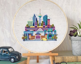 Pretty Little Berlin - Satsuma Street Modern Cross Stitch Pattern PDF - Instant download