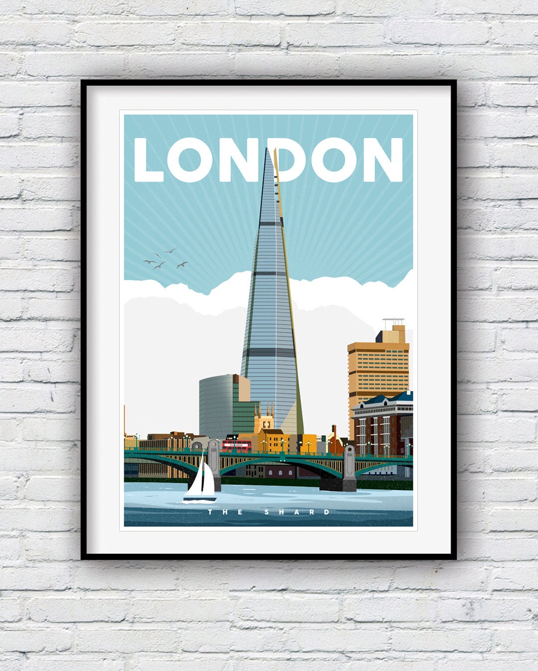 London Print London Skyline Travel Poster City Prints