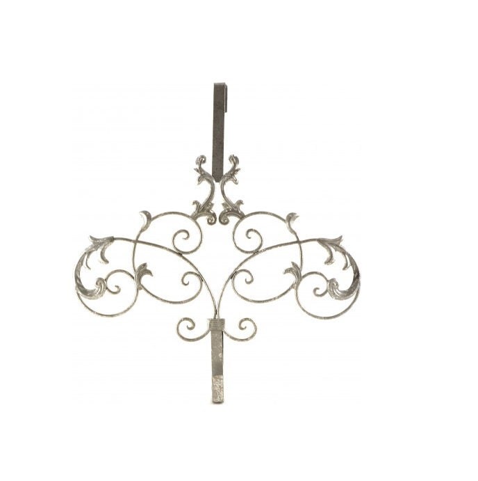 19 Large Silver Metal Scroll Wreath Hanger