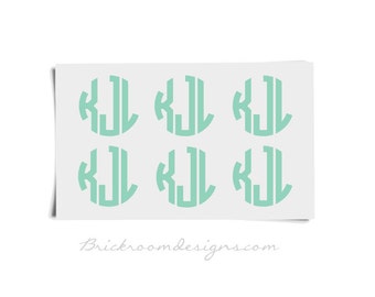 1 Inch Vinyl Monogram Decal || 1" Monogram Decals, One Inch Monogram, Small Monogram, Little Monogram Sticker, Notebook Monograms