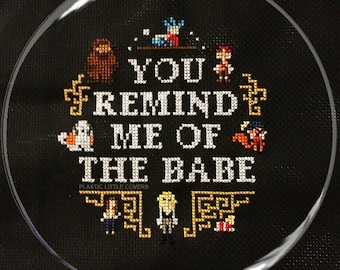Cross Stitch Pattern "You Remind Me of the Babe" Labyrinth Inspired Cross Stitch Pattern pdf. Instant Download.