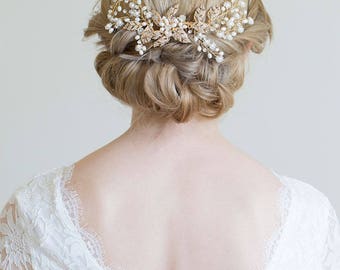 Gold Hair Comb, Gold or Silver Hair Vine, Gold headpiece, Gold leaf comb, Gold hair vine