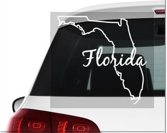 Florida decal, car decal, custom car decals, cute car decals, vinyl decal, custom decals, custom vinyl decal, vinyl decal car