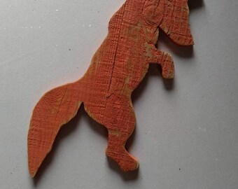 Jumping Fox Reclaimed Wood Wall Decor