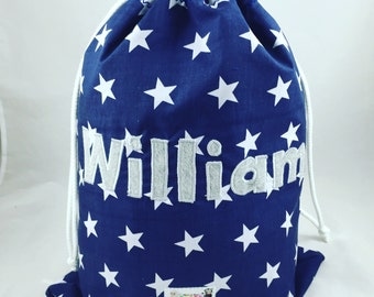 Personalised PE bag, Navy Swim Bag, Children's Swim Bag, School Bag, Nursery Bag, Drawstring bag, Named bag, Children's named bag, Shoe bag,