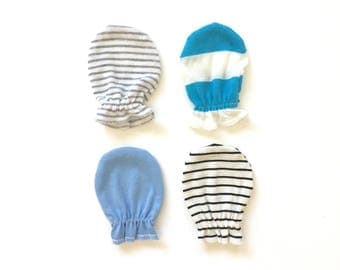 No Scratch Mittens, Newborn Mittens - 4 Pairs