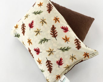 Hot Cold Corn Bag, Microwavable Heating Pad, Corn Bag, Autumn Leaves, Medium