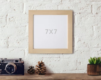 7x7 Picture frame, Natural Wood frames, Wedding Table Display, Needlework frames, Printable Art frames, Craft frame, Square Frame