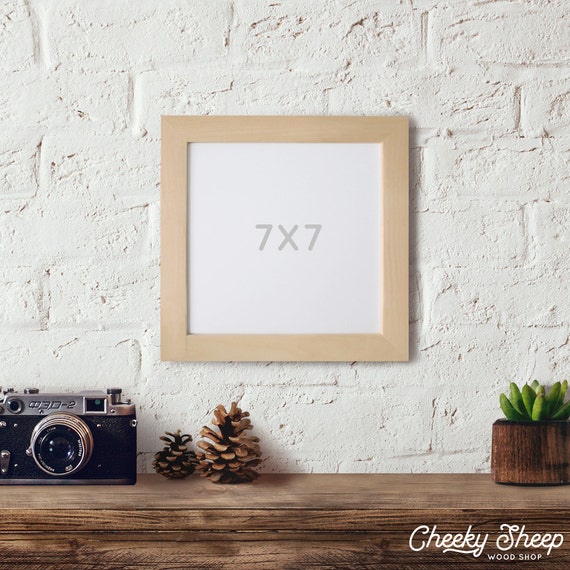 7x7 Picture frame Natural Wood frames Wedding Table Display