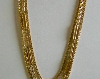 MONET Gold Tone Layered Multi Chain Necklace