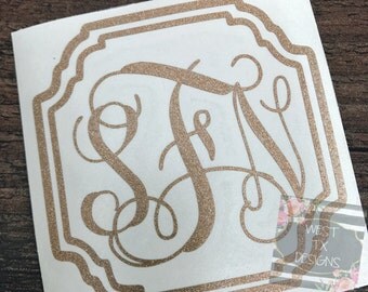 Glitter Decal | Monogrammed Decal | Yeti Decal | Yeti Tumbler Decal | Custom Sticker | Glitter Sticker | Yeti Cup Decal | Macbook Decal