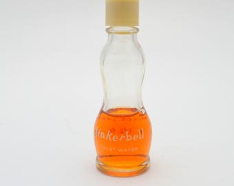 Vintage Tinkerbell Toilet Water, Tom Fields, .5 Fl Oz Bottle, 1/3 Full, Children's Cologne, 1960s