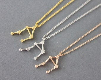 Libra Necklace Libra Constellation Necklace Jodiac Jewelry Gold and Silver Zodiac Libra Pendant Necklace