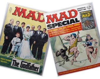 Set of 2 Vintage Mad Magazines | Humorous 1970's Magazines | No. 155 Dec. '72 and Number Twenty-One 1976
