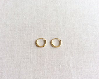 10mm Solid 14k Gold Hoop Earrings - 14k Hoop Earrings - 14k Gold Earrings - Gold Hoop Earrings - Small Gold Hoops Earrings - Tiny Gold Hoops