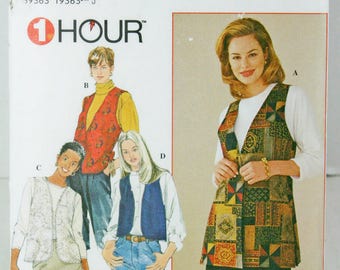 Simplicity 7320 Sewing Pattern Misses Lined Vests Ugly Christmas Large XLarge Uncut Sz 18 - 24 Plus Size