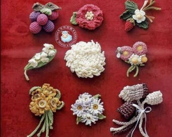 124 Crochet Flowers Patterns - Crochet Motifs - Crochet Patterns - Crochet Flowers - japanese crochet ebook - PDF - digital download