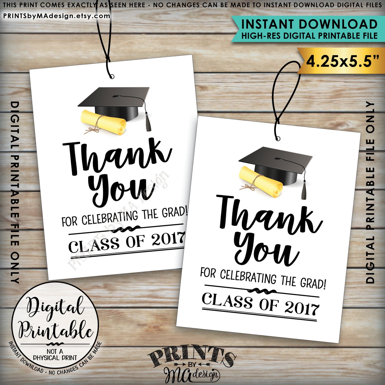 graduation tags class of 2017 graduation party thank you