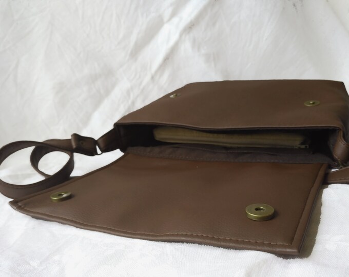 Crossbody bag Shoulder bag brown Vegan leather handbag Mothrs day gift Personalized gift
