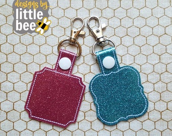 blank sHApE snap Snap Tab Set Perfect monogram or blank frame! - ITH project - machine embroidery key fob keychain design 03 03 2017