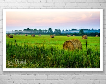 Farmland photography, Manitoulin island, framed art print, matted photography, rural farm picture, 8x10 print, 12x20 print, 14x20 framed art