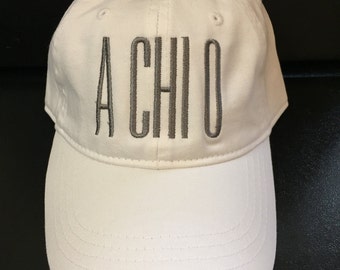 Alpha Chi Omega // A Chi O // Embroidered Sorority Baseball Cap // Big Little Gift // Recruitment Sorority Gift