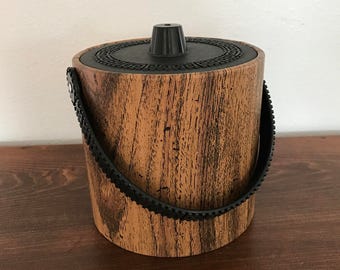 Mid-Century Ice Bucket - Wood Look - Phoenixware
